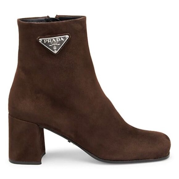 Prada Tronchetti Suede Ankle Boots size 37 - Picture 1 of 13